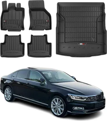 Obrázok produktu pre Sada podlahových rohoží a kufra pre VW Passat B8 2014-2019 TPE čierna