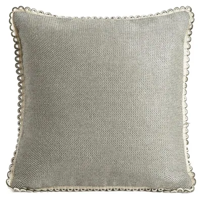 Obrázok produktu pre HOMLA ALEA – obliečka na vankúš so štruktúrou a dekoratívnym lemovaním, zelená, 45 x 45 cm