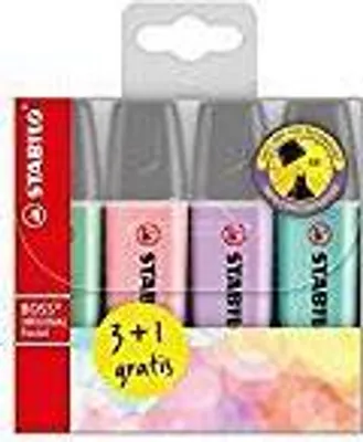Obrázok produktu pre Zvýrazňovač Stabilo Boss 3+1 v pastelových farbách