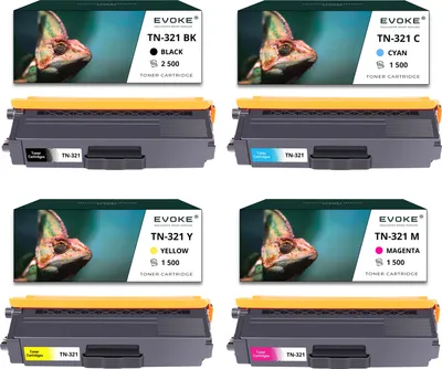 Produktbild von 4x Toner für Brother TN321BK-321B TN321BK CMYK = Schwarz + Blau + Rot + Gelb | Ersatz für HL-L8350CDW MFC-L8850CDW MFC-L8650CDW MFC-L8850CDW