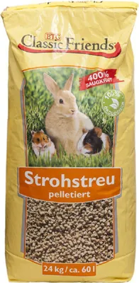 Produktbild von BTG Classic Friends Classic Strohstreu, 60 l, Granulat, 24 kg, Polybag