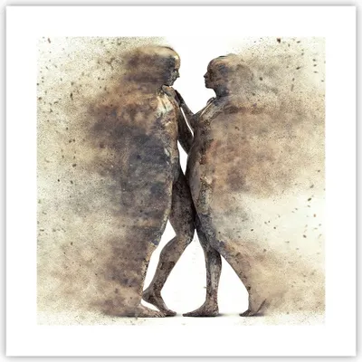 Produktbild von Poster - Poster ohne Rahmen - Staub eine Frau ein Mann der Liebe - 40x40 cm - Wand Bild - Wanddeko - Wandbilder - Kunstposter - Wandposter - Bilder - Kunstdruck - Wandbild - P2XAC40x40-3102