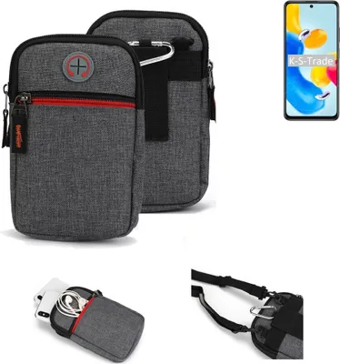 Produktbild von K-S-Trade Holster Gürteltasche kompatibel mit Xiaomi Redmi Note 11S 5G Handy Tasche Schutz Hülle grau Zusatzfächer 1x
