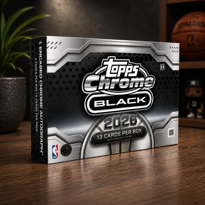 Produktbild von 2026 Topps Chrome Black Basketball Hobby Box Englisch, KI-generiertes Bild