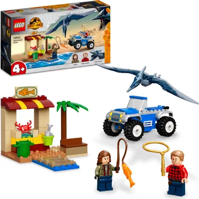 Produktbild von LEGO 76943 Jurassic World Pteranodon-Jagd, Dinosaurier Spielzeug, Set mit Dino Figur und Spielzeugauto für Jungen und Mädchen ab 4 Jahre