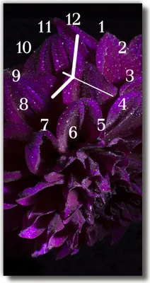 Produktbild von Tulup Glasuhr Wanduhr Küchenuhr Echt-Glas 30x60 Pfingstrose Lila
