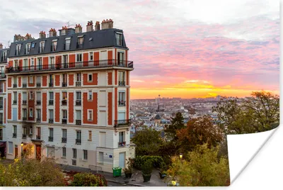Produktbild von MuchoWow® Poster Paris - Skyline - Sonne 60x40 cm - Schlafzimmerdekoration
