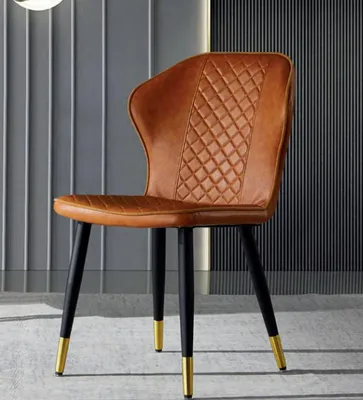 Produktbild von Brauner Esszimmer Stuhl Moderner 1-Sitzer Designer Einsitzer Lehnstuhl