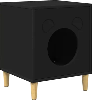 Zdjęcie produktu dla Koty Dom Czarny 42,5 x 40 x 53 cm Materiał drewnopochodny