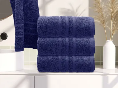 Produktbild von Handtuch Classic 50 x 100 cm dunkelblau, 100% Baumwolle