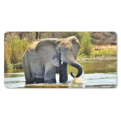 Produktbild von MuchoWow® Mauspad Mousepad Elefant - Wasser - Tiere - Natur 60x30 cm - Mousepads - Maus Mat - Pad - Mausunterlage - Nachhaltig