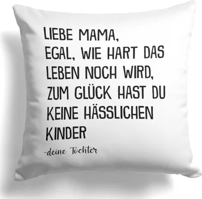 Produktbild von 22Feels Mama Geschenk von Tochter Mutter Kissen Muttertag Geburtstag Weihnachten Deko Frauen Dekoration Wohnzimmer Schlafzimmer Couch