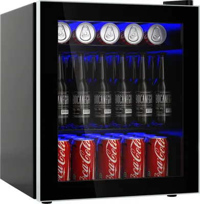 Produktbild von COSTWAY 46L Getränkekühlschrank mit Glastür, Flaschenkühlschrank, Mini Kühlschrank 44,5x46x49,5cm