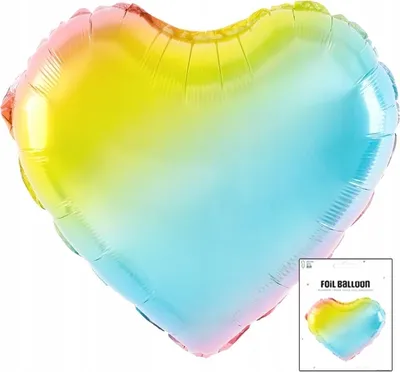 Zdjęcie produktu dla Balon Foliowy Serce Kolorowe Teńczowe Dekoracja Urodzinowa Na Przyjęcie 3D