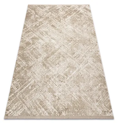 Image de Tapis moderne DUKE 51541 beige - Géométrique, structuré, très doux, franges beige 120x170 cm