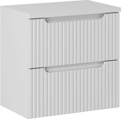 Zdjęcie produktu dla Szafka Łazienkowa 60 Cm Z Białym Blatem Mdf Do Umywalki Nablatowej