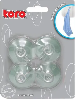 Zdjęcie produktu dla Haczyki do przyssawek, bezbarwne, z metalową końcówką 4 szt., 4, 1 x 1, 7 cm