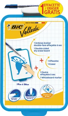Produktbild von BIC Weißwandtafel Velleda Maße: (B)190 x (H)260 mm weiß blau