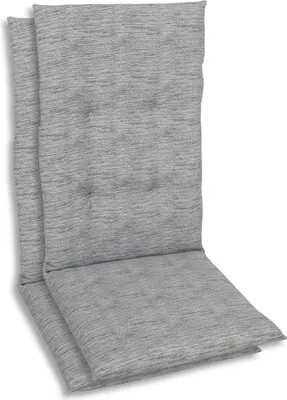 Produktbild von GO-DE Textil, Sesselauflage Hochlehner, 2er Set, Farbe: grau, Maße: 118 cm x 48 cm x 5 cm, Rueckenhoehe: 70 cm