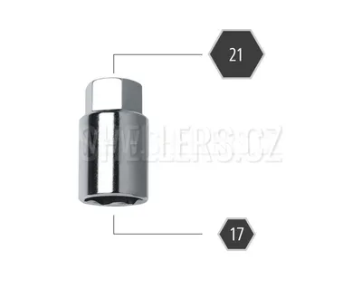 Obrázok produktu pre Adaptér pre skrutky kolies, matice (A21B17); kľúč 21, skrutka 17