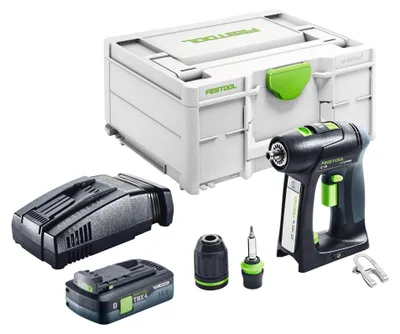 Immagine prodotto di Trapano avvitatore a batteria Festool C 18-Basic 18 V 45 Nm Brushless + 1x batteria 4,0 Ah + caricabatterie rapido + Systainer