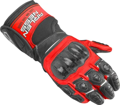 Zdjęcie produktu dla Rękawice motocyklowe Arlen Ness Mugello, czarny/czerwony, M