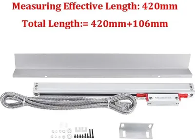 Image de Codeur optique linéaire - KA300 - Sortie TTL - Résolution 5 µm - Pour tour, fraiseuse et DRO - Longueur de mesure 420 mm - Blanc