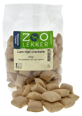 Productafbeelding van Zoolekker Lam & Rijst Crackers 400 gram