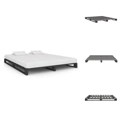 Produktbild von vidaXL Palettenbett Grau Massivholz Kiefer 180×200 cm -  Betten & Bettgestelle