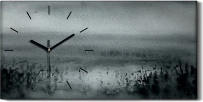 Produktbild von Leinwand Uhr Küche Wohnzimmer Bild Geräuschlos 60x30 Malerei Abstrakte Kunst - schwarze Hände