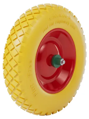 Image de Roue anti-crevaison pour brouette, 4.00-8, avec axe