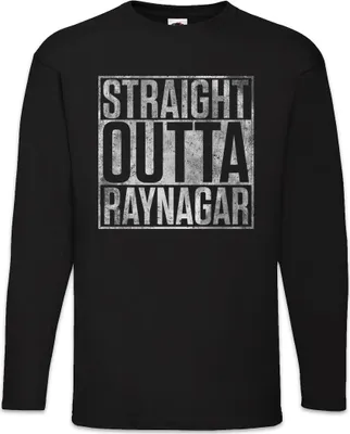 Produktbild von Urban Backwoods Straight Outta Rajnagar, Langarm T-Shirt, Farbe: Schwarz, Größe: 3XL