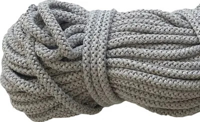 Produktbild von 8 mm x 50 m  100 % Baumwolle Baumwollkordel Seile Kordel mit Polyacryl kern Grau Ø 8 mm
