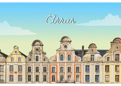 Image de Tableau mural encadré illustration Arras 65x97 cm, Tableau mural moderne pour décoration intérieure