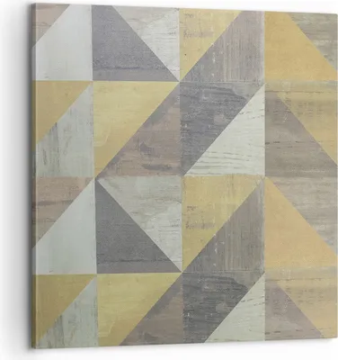 Produktbild von Bild auf Leinwand - Leinwandbild - Einteilig - Abstraktion Geometrisch Dreiecke - 60x60cm - Wand Bild - Wanddeko - Wandbilder - Leinwanddruck - Bilder - Wanddekoration - Leinwand bilder - AC60x60-4884