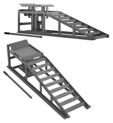 Immagine prodotto di Set di 2 rampe di accesso per autovetture, regolabili in altezza, cric, rampa di carico, piattaforma elevatrice