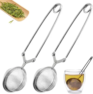 Imagen del producto de Filtros para té a granel, 2 unidades, de acero inoxidable, reutilizables