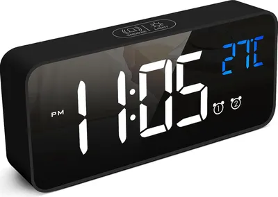 Produktbild von 【Verbessert】 Digitaler Wecker 2.0, LED-Digitaluhr mit Temperaturanzeige, einstellbarer Helligkeit, Schlummerfunktion, Sprachsteuerung, 12-/24-Stunden-Anzeige, USB-Anschluss