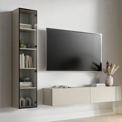 Immagine prodotto di Roburent - Vetrina, 35x32x168h cm Beige, 4 Ripiani
