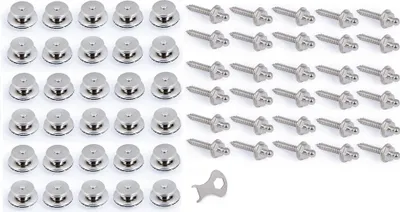 Produktbild von TENAX®-Set – Edelstahl Schraube Ø 3,4 mm 16mm & Oberteil bis 2mm Plane, 1 Schlüssel, für Persenning Boot & Wohnmobil Größe: 30er Set