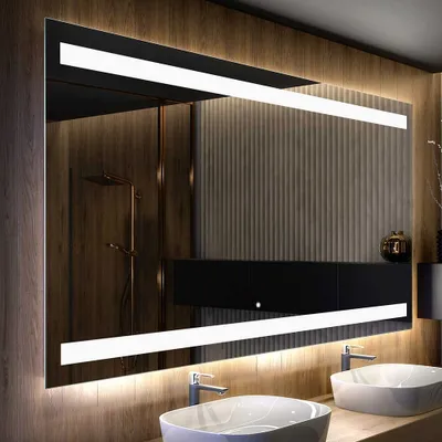Produktbild von Artforma Badspiegel 60x80 cm - mit LED Beleuchtung - LED Farbe Kaltweiß 7000K - Individuell Nach Maß - Beleuchtet Wandspiegel Lichtspiegel Badezimmerspiegel | Lichtschalter: Touch Schalter |LED009