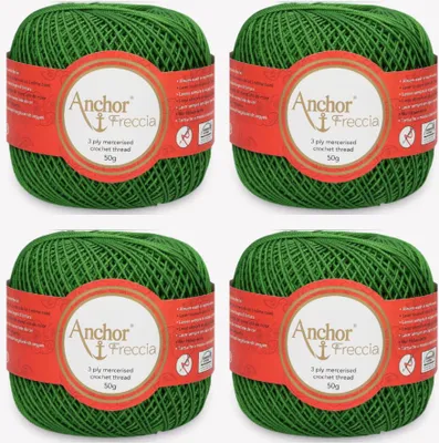 Image de 4 pelotes d'Anchor Freccia 6 – Fil de coton fin pour les projets au crochet (couleur 00258)