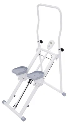 Produktbild von Mini Stepper Treppensteiger - Faltbare Stair Climber Maschine - Dreiecksrahmen aus Stahlrohr - Platzsparendes Heimtraining - Hüfttraining - Weiß