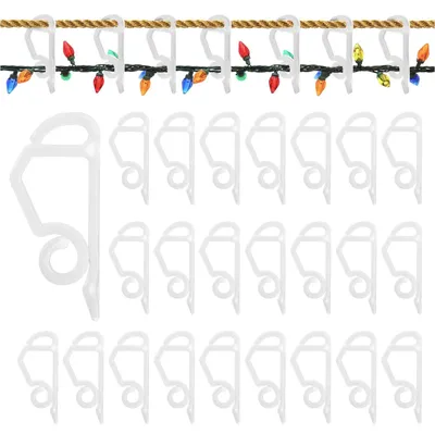 200 Kunststoff-Dachrinnenclips für Lichterketten, transparent