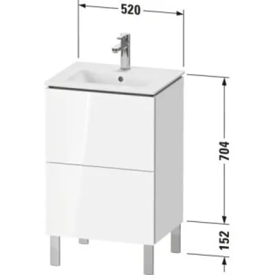 Produktbild von DURAVIT LC667108686 WTU L-Cube bodenstehend, 2 Auszüge