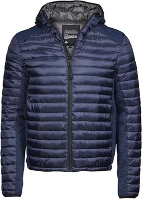 Produktbild von Tee Jays 9610 | Herren Hooded Aspen Crossover Jacket / Winddicht - Farbe: Navy/Navy Melange - Größe: 3XL