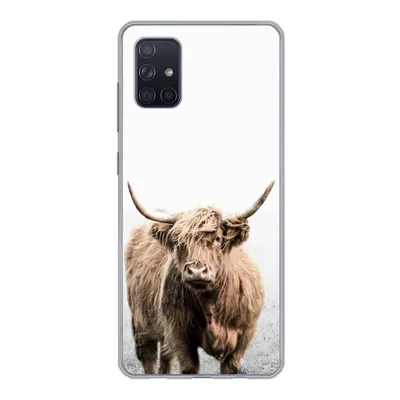 Produktbild von MuchoWow® Handyhülle Schutzhülle Hülle für Samsung Galaxy A71 Schottischer Highlander - Vlies - Kuh Silikon Softcase Handy Hülle - Kartenbesitzer