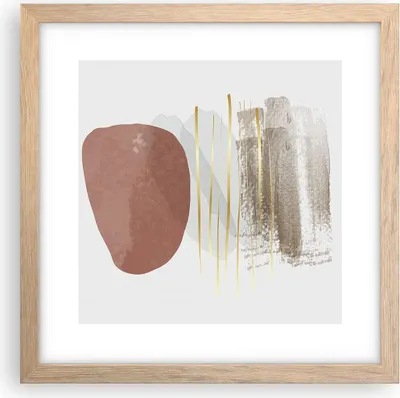 Produktbild von Gerahmtes Poster - Rahmen in heller Eiche - Abstraktion Boho Stück - 30x30 cm - Wand Bild - Wanddeko - Wandbilder - Kunstposter - Wandposter - Bilderrahmen - Bilder - Kunstdruck - P2NAC30x30-4811