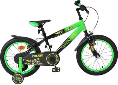 Image de Vélo pour enfants Volare Strike - Garçons - 16 pouces - Noir vert - Deux freins à main