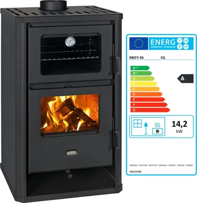 Obrázek produktu pro EEK A - Krbová kamna PRITY FG D 14,2 kW s troubou Krbová kamna Vytápění Vaření